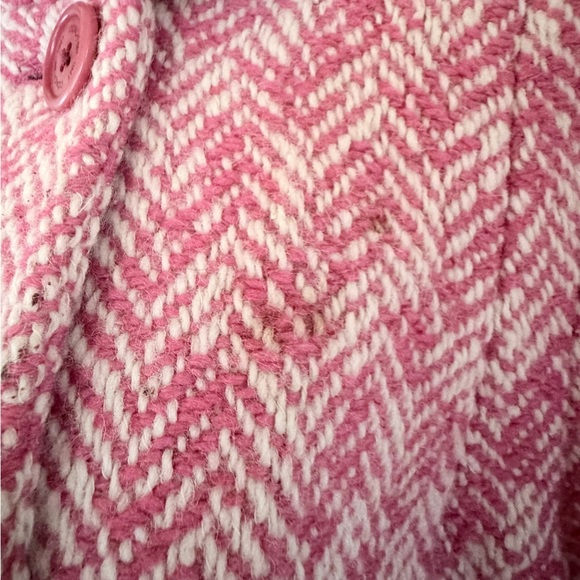 Coach Pink Herringbone Pea Coat - Picture 6 of 6